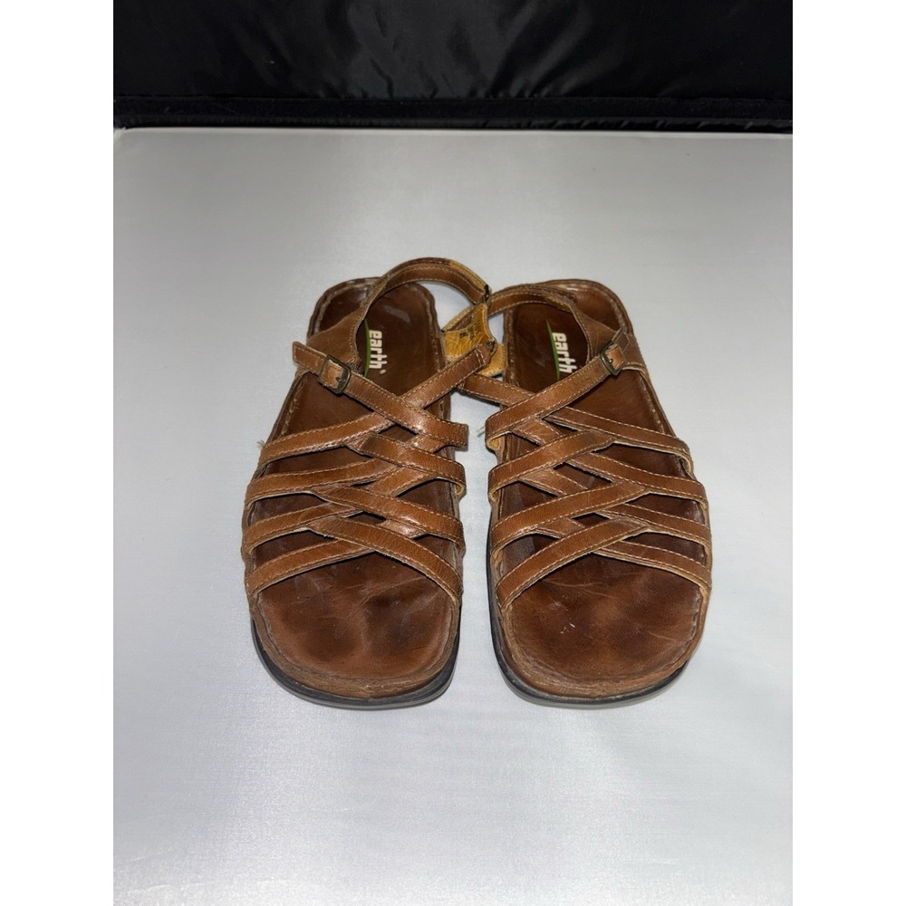 Earth Kalso Women's Sandals Slingback Leather‎ Strappy Size 9.5 B Brown Shoes